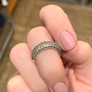 Sterling silver white sapphire ring size 5.5